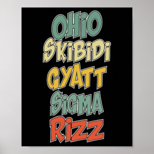 Poster Ohio Skibidi Gyatt Sigma Rizz Gen Alpha Xmas Chris