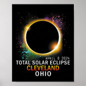 Poster Ohio Total Éclipse Solaire 8 avril 2024 (Devant)