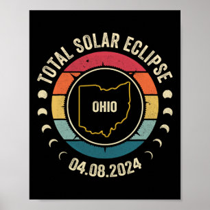 Poster Ohio Total Solar Eclipse 2024 American Totality Ap