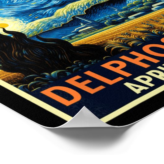 Poster Ohio Total Solar Eclipse 2024 Starry Night Van Gog (Coin)