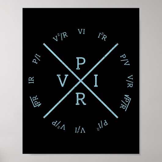 Poster Ohms Law Power Wheel - Electronique Électrique Eng (Devant)