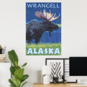 Poster Oie à la nuit - Wrangell, Alaska (Bureau à domicile)