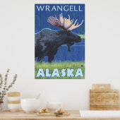 Poster Oie à la nuit - Wrangell, Alaska (Cuisine)