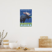 Poster Oie à la nuit - Wrangell, Alaska (Cuisine)