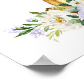 Poster Oie, Animaux De Bois, Boho, Fleurs Violettes (Coin)