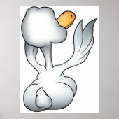 Poster Oie Blanche Vue de Dos Oiseau Ridicule (Devant)