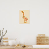 Poster Oie Coquelicot Rouge (Cuisine)