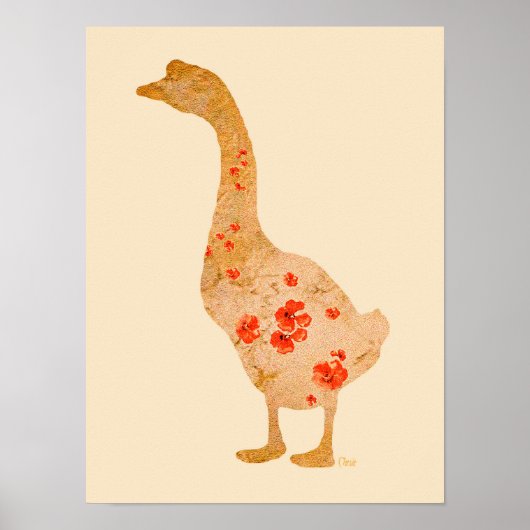 Poster Oie Coquelicot Rouge (Devant)