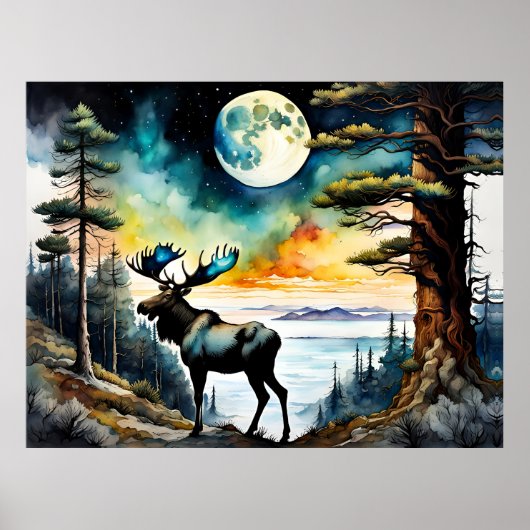 Poster Oie d'Alaska sous le clair de lune (Devant)