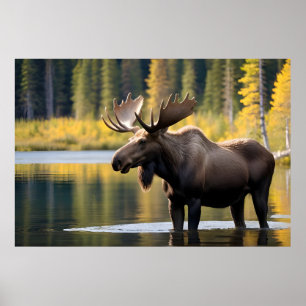 Poster Oie dans le lac