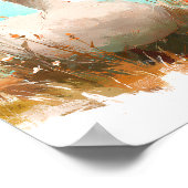 Poster Oie de Charme en Fleur sauvage - Ferme d'aquarelle (Coin)