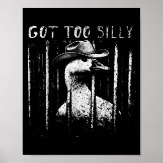 Poster Oie de cowboy drôle mème trop bête