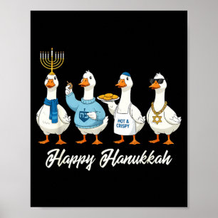 Poster Oie de Hanukkah Joyeux Hanukkah Menorah Toupie jui