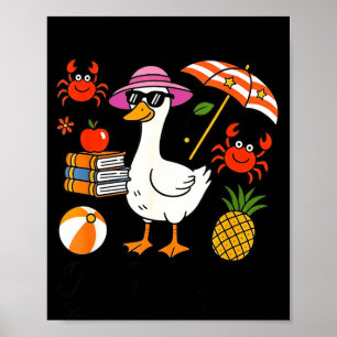 Poster Oie d'enseignant idiot en liberté, l'école est fin