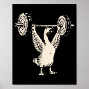 Poster Oie Drôle Muscle Maman Gym Pompe Couverture Poids