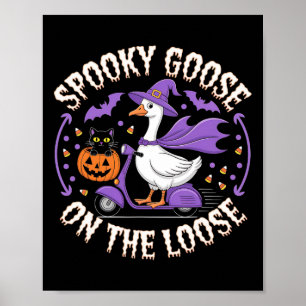 Poster Oie éffrayante Sur L'Halloween Drôle Loose