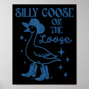 Poster Oie en liberté Cowgirl Vintage Cow-boy Hommes drôl
