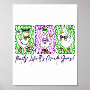 Poster Oie festive Coquette Nœud Papillon Fête comme si c