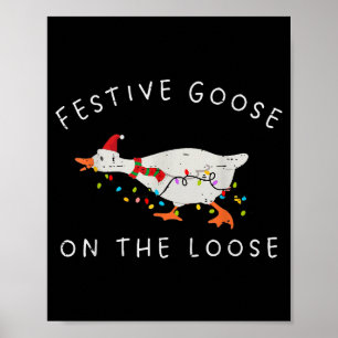 Poster Oie festive en liberté Lumière de canard de Noël X