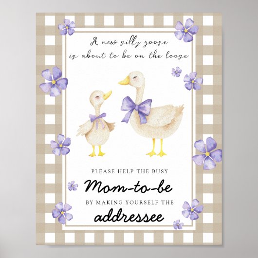 Poster Oie idiote - Aider la future maman débordée (Devant)