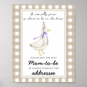 Poster Oie idiote - Aider la future maman occupée