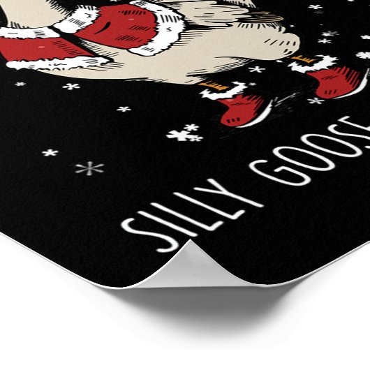 Poster Oie idiote Sur L'Oie De Noël Perdue Père Noël (Coin)