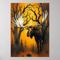 Oie majestueuse en Forêt d'automne - Art sauvage