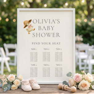 Poster Oie Ridicule 6 Table Rose Plan de Table Baby Showe