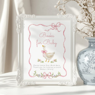 Poster Oie sotte Arc rose Livres vintages pour bébé