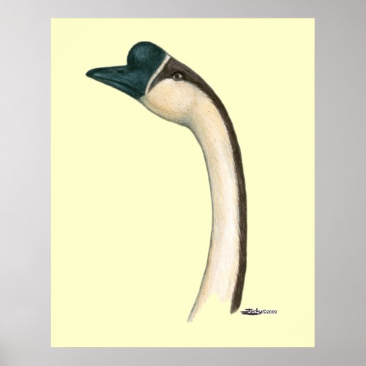 Poster Oie : Tête chinoise Brown (Devant)