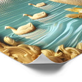 Poster Oies du Canada au milieu des saules pleurs 12x16 (Coin)