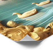 Poster Oies du Canada au milieu des saules pleurs 20x16 (Coin)