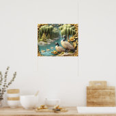 Poster Oies du Canada au milieu des saules qui pleuvent20 (Cuisine)