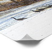 Poster Oies du Canada sur un terrain de golf couvert de n (Coin)