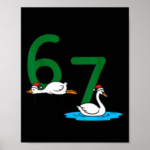 Poster Oies qui pondent Cygnes qui nagent 67 Six oies Sep