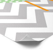 Poster Oiseau à points verts, chambre de bébé en chevron  (Coin)