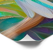 Poster Oiseau à poitrine rouge à bec rose (Coin)