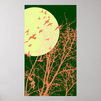 Poster oiseau à silhouette