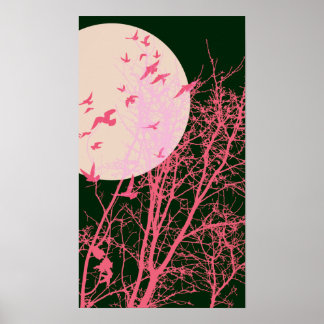 Poster oiseau à silhouette