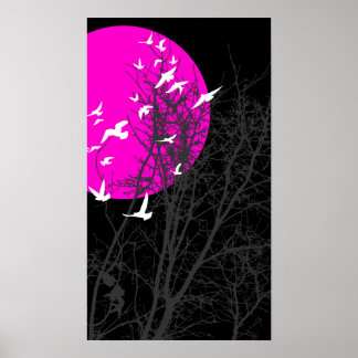 Poster oiseau à silhouette