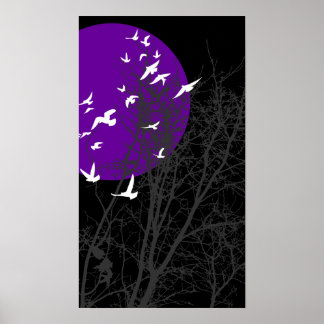 Poster oiseau à silhouette