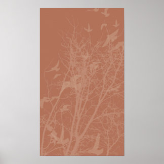 Poster oiseau à silhouette