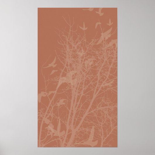 Poster oiseau à silhouette (Devant)