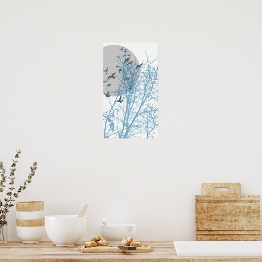 Poster oiseau à silhouette (Cuisine)