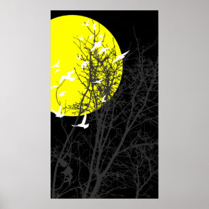Poster oiseau à silhouette