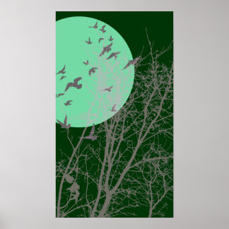 Poster oiseau à silhouette