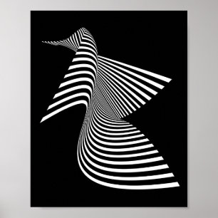 Poster Oiseau Abstrait — Art optique