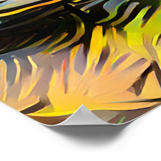 Poster Oiseau Abstrait coloré (Coin)