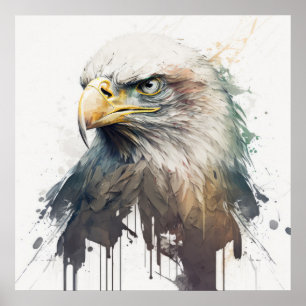 Poster Oiseau Aigle Portrait Animal Peinture Faune Gratui