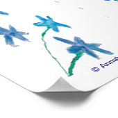 Poster Oiseau Art Floral Colibri (Coin)